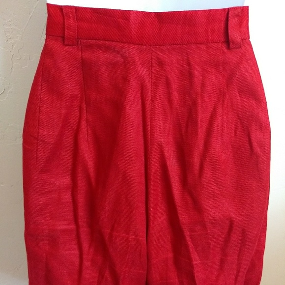 Pleat front 100% Linen Dress Shorts High Waist - Picture 5 of 7